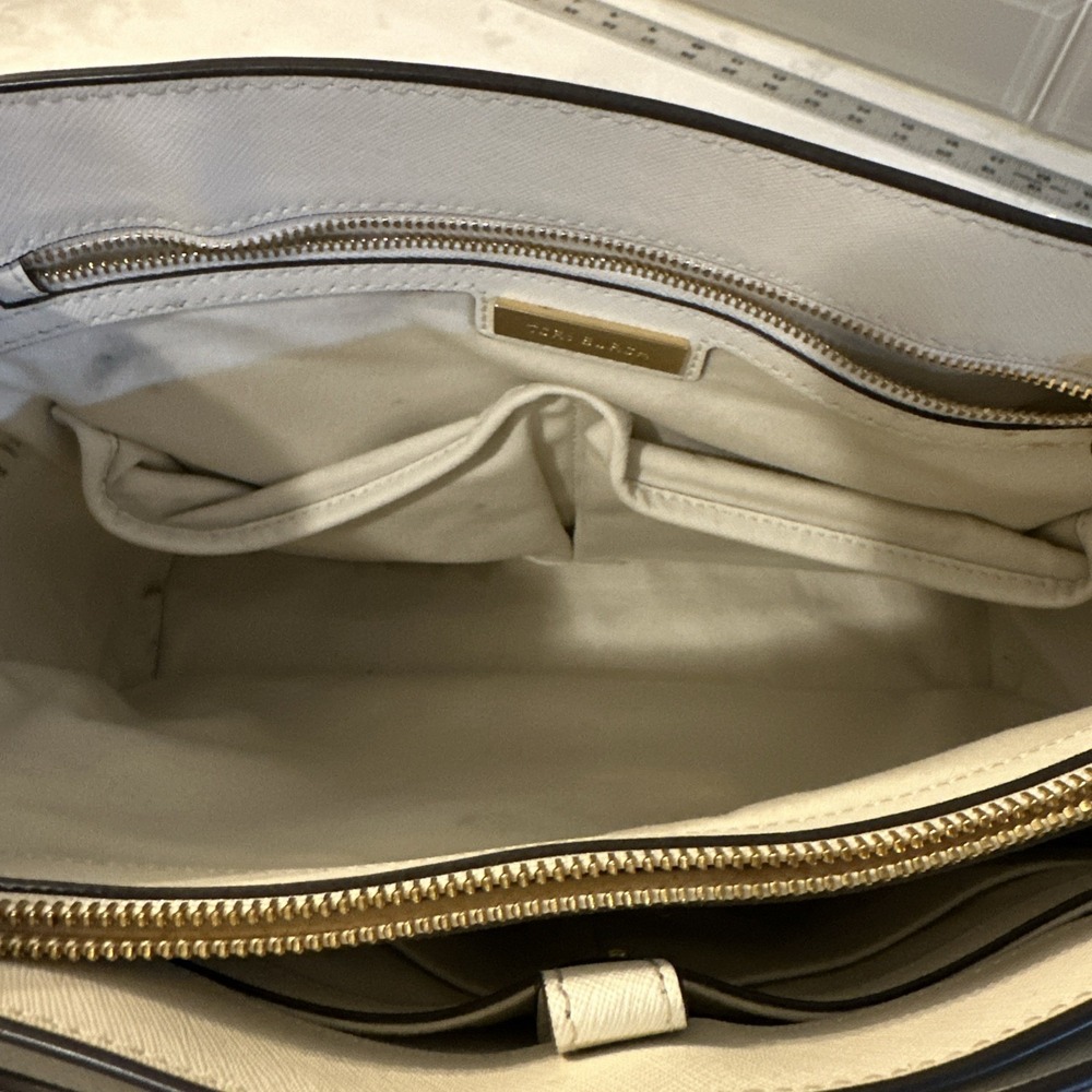 Tory Burch Tote Bag Shoulder Bag Robinson Medium Leather Ivory, Protective Bag. - Picture 15 of 16